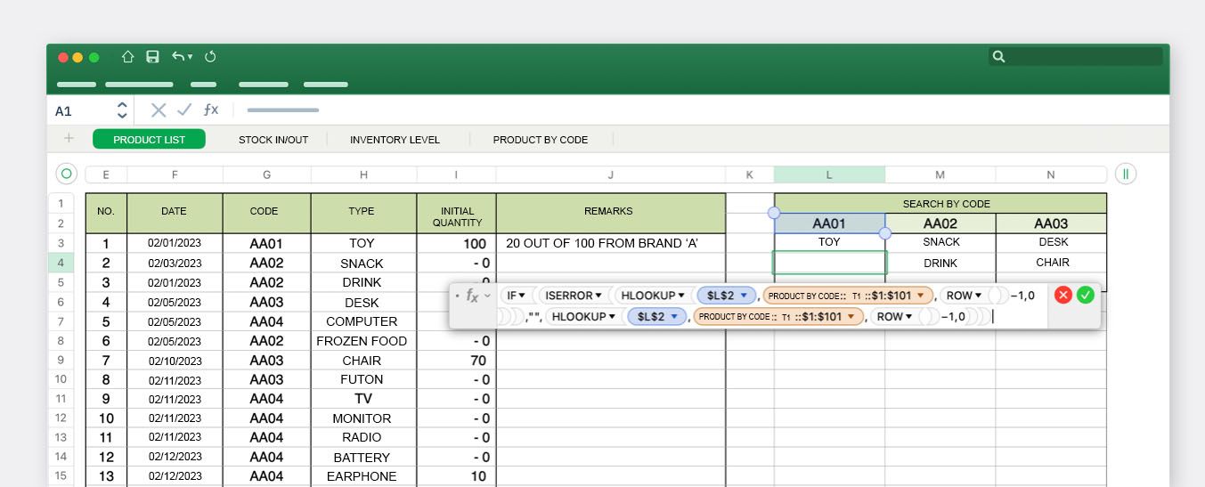 Complicated, troublesome inventory management using Exel 