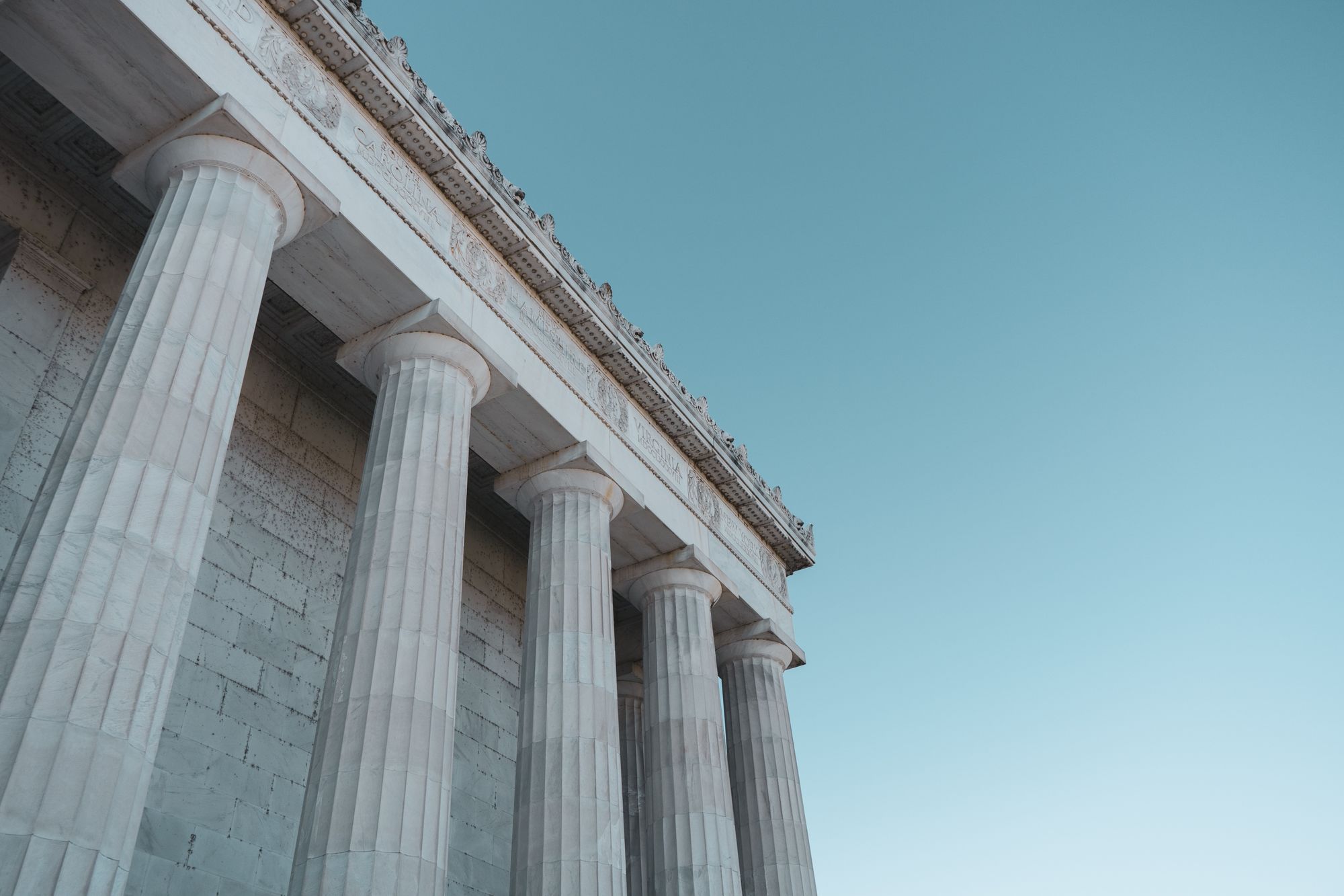 Stone pillars of a building.