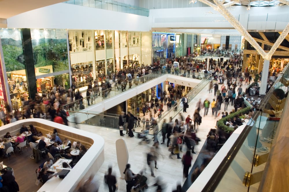 Crowd in the shopping mall.