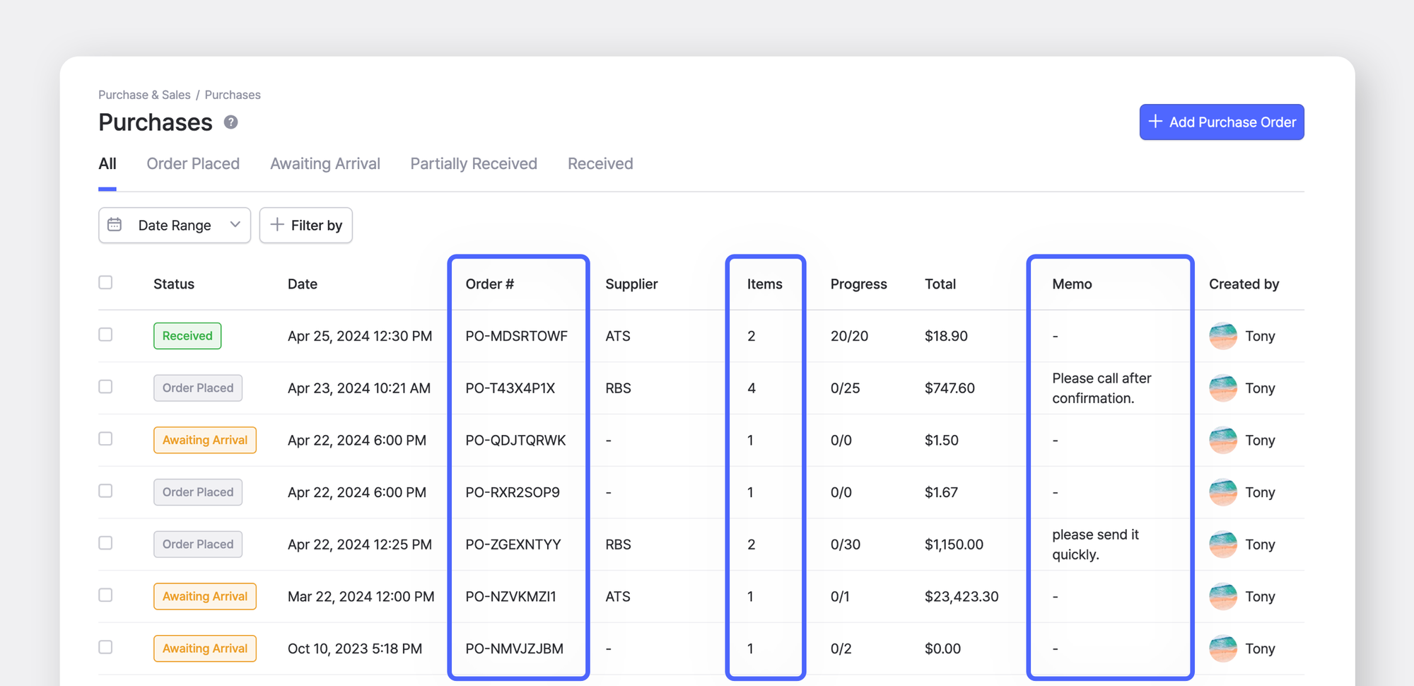 BoxHero purchasing screen.