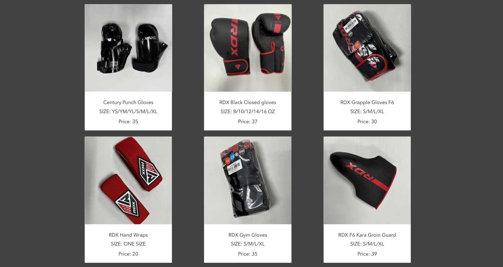 Punch Gloves and Other Training Equipment from USJGMA's Inventory