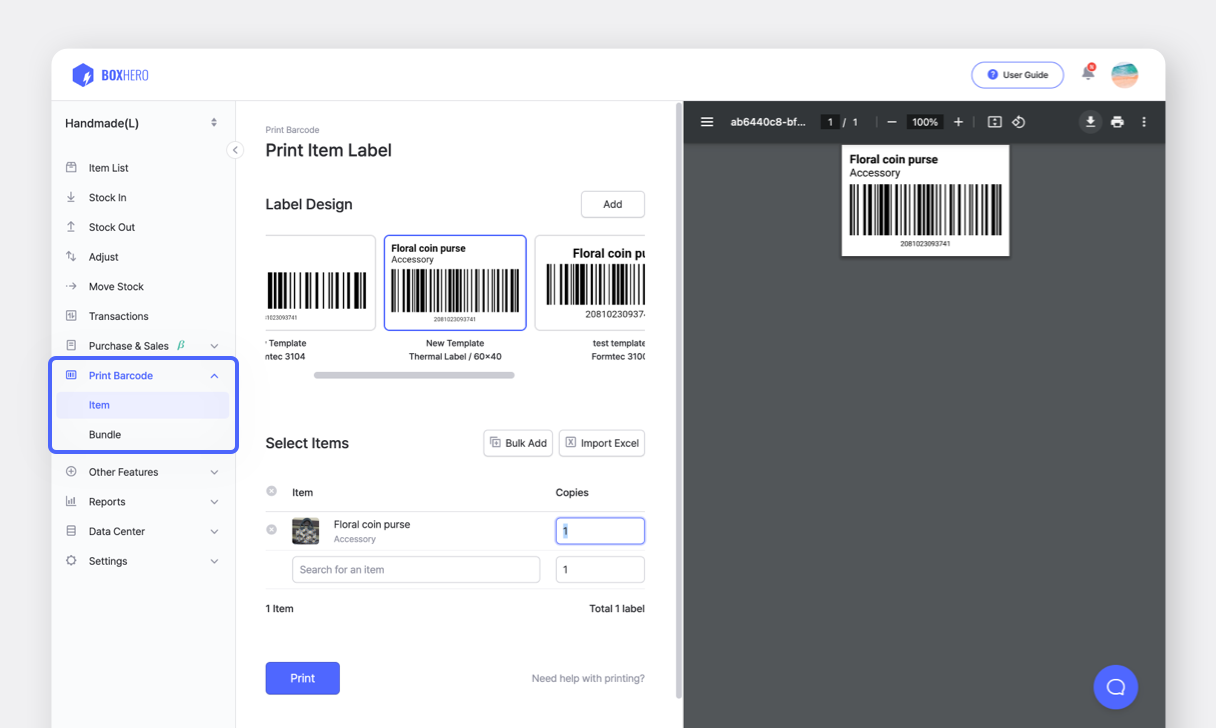 Create Labels to Print Your Barcode