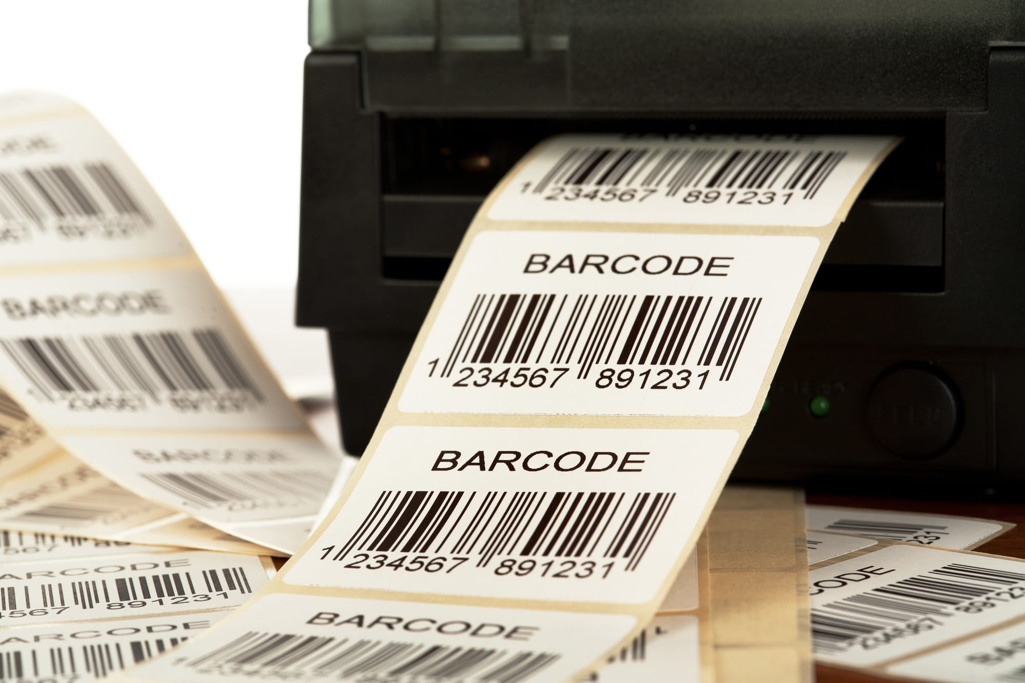 A barcode printer producing crisp barcode labels